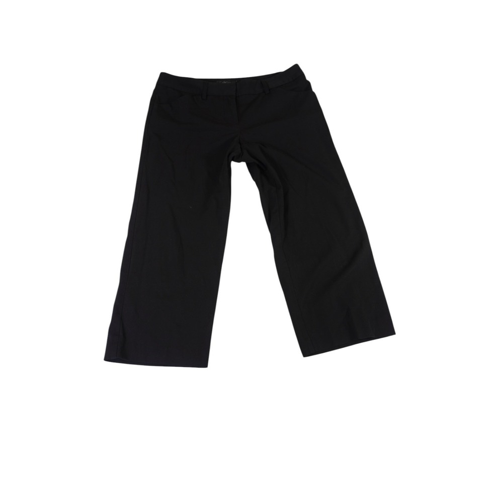 Daisy Fuentes Moda Dress Pants Womens 6 Black Cotton Wide Leg Career Formal
